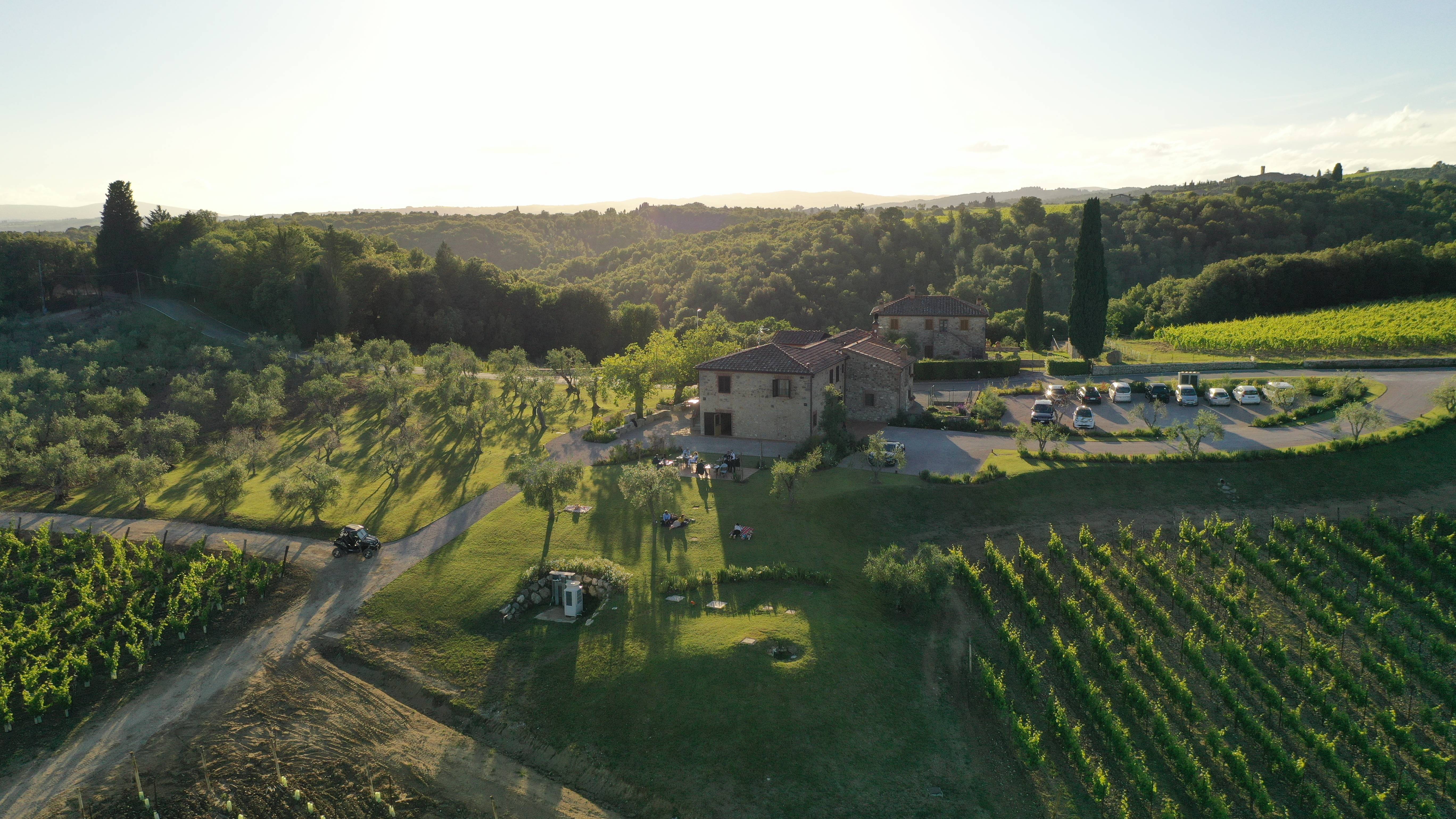  - Tuscany picnic with a bottle of wine